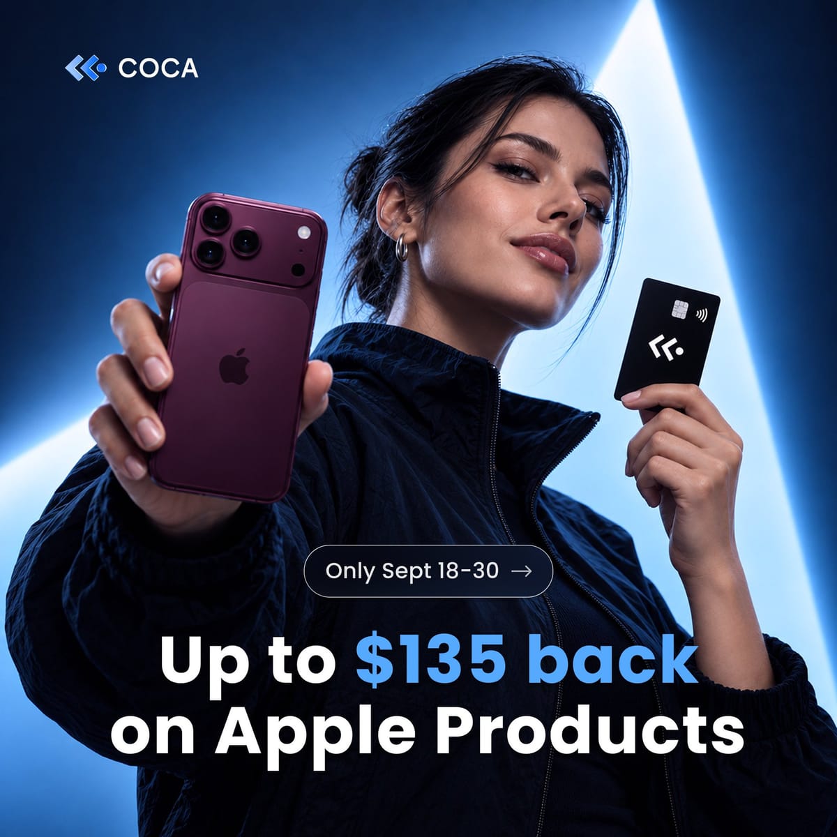 COCA campaign image: up to $135 back on Apple products, 18 to 30 September
